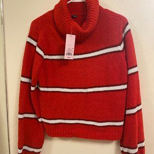 Wild Fable Red Stripe Turtleneck Sweater Size L